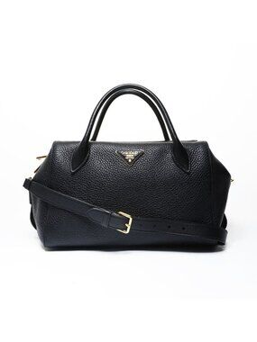 Prada Shoulder Bag Vitello Daino Leather Duffle 2-Way